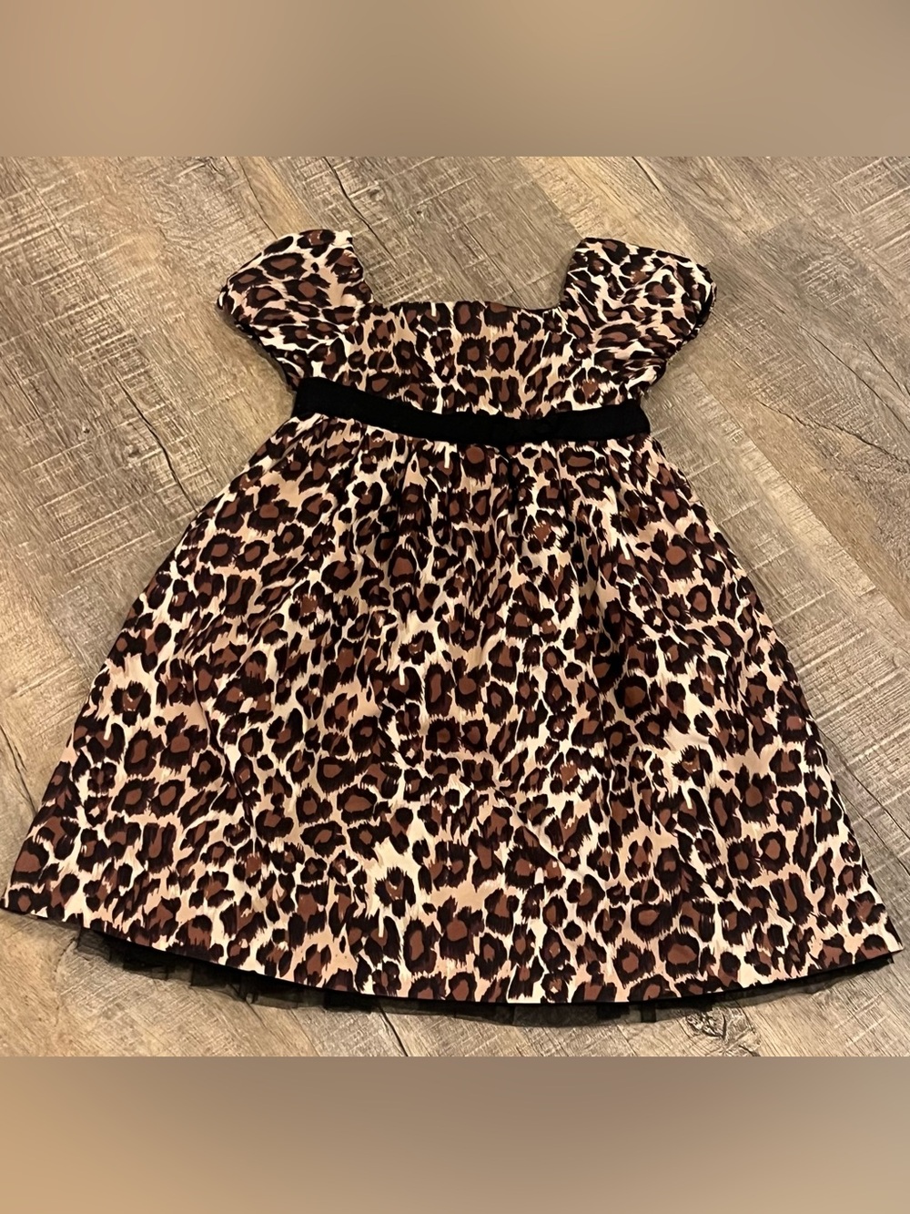 GAP Girls 5 5t Leopard Print Dress with Black Waistband